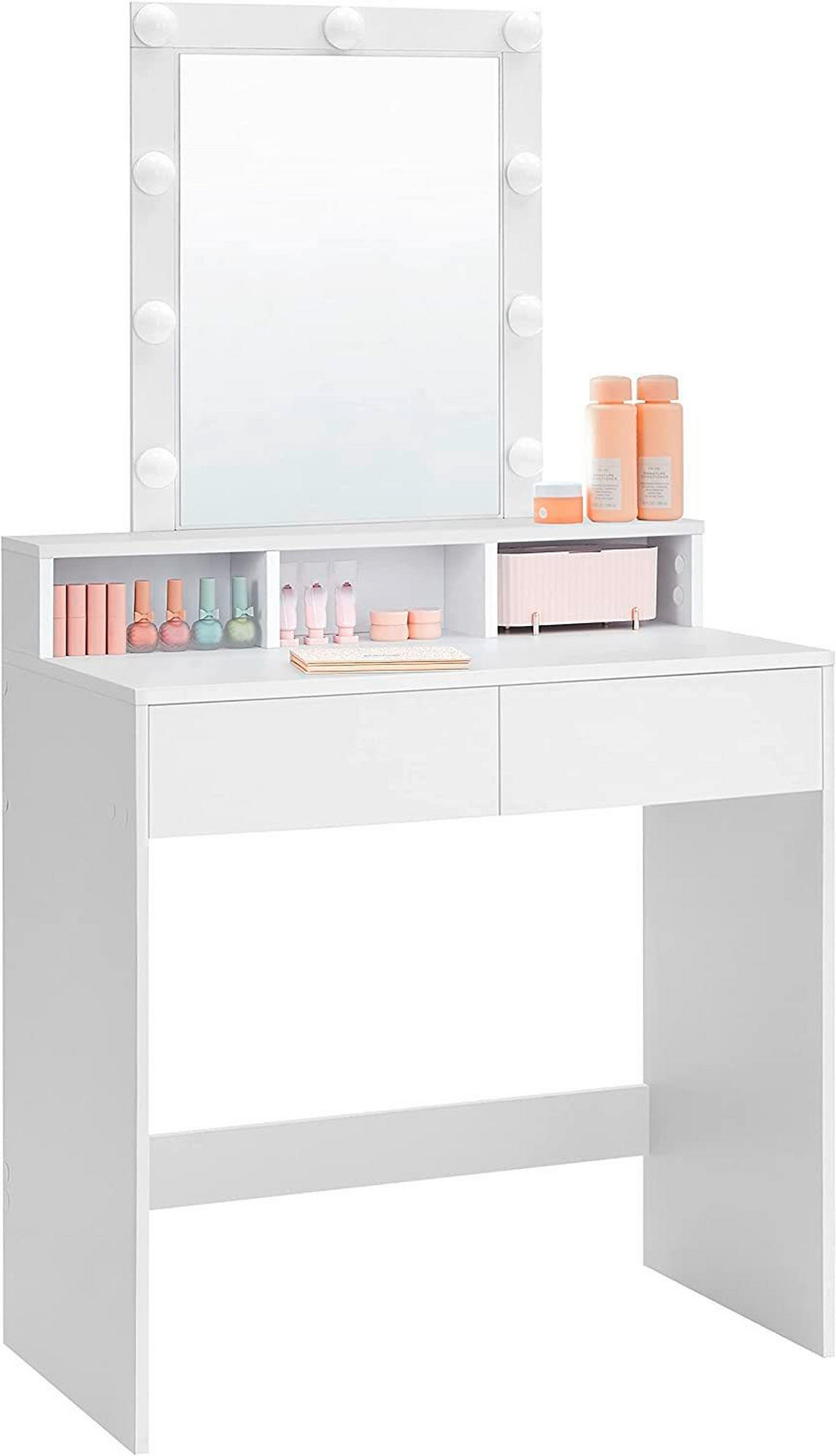 SCHMINKTISCH Weiß  - Weiß, Trend, Glas/Holzwerkstoff (80/40/145cm) - Boxxx