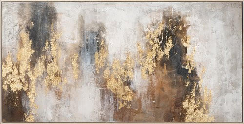 BILD 72/142 cm  - Goldfarben/Braun, Design, Holz (72/142cm)