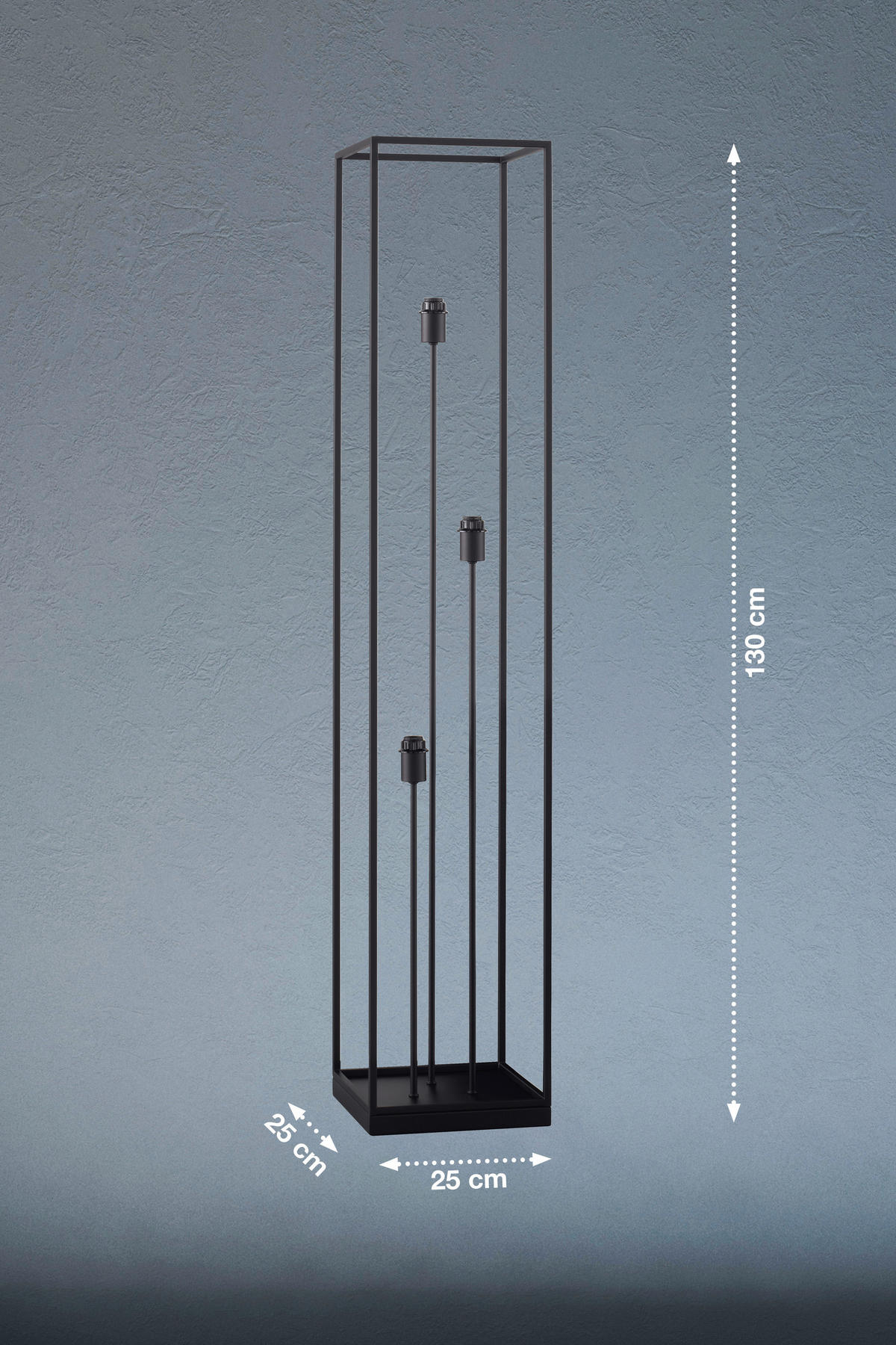 GOLVLAMPA 25/25/133 cm    - svart, Basics, metall (25/25/133cm) - Fischer & Honsel