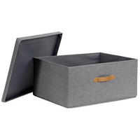 BOX MIT DECKEL Premium  - Grau, Basics, Holzwerkstoff/Textil (54/40/25cm) - Store It