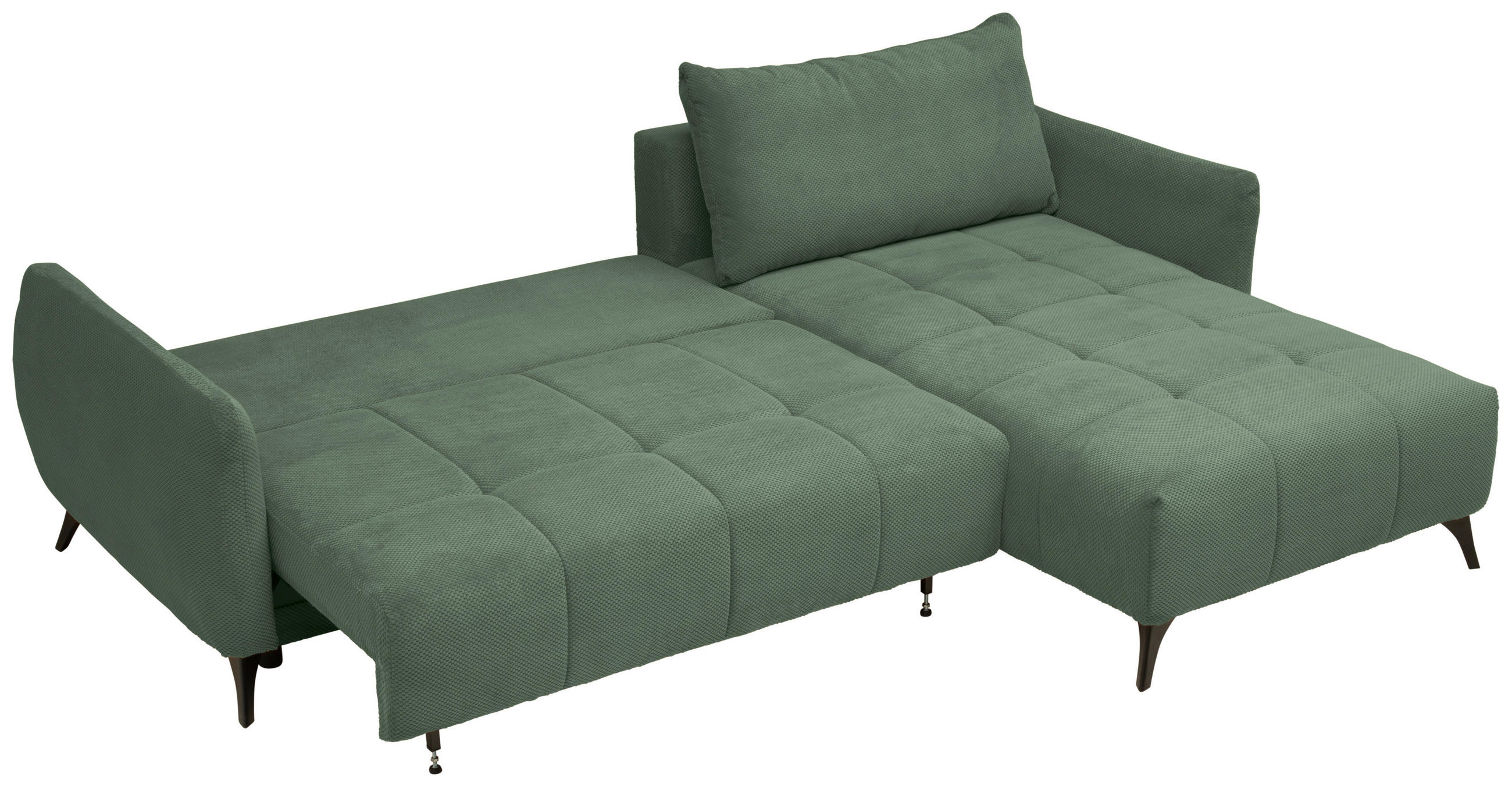 HÖRNSOFFA i struktur, plysch mintgrön  - mintgrön/svart, Design, metall/textil (287/197cm) - Livetastic
