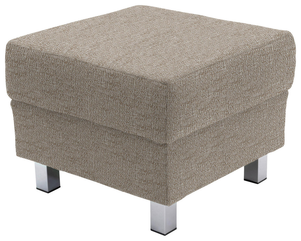 2-SITZER-SOFA in Flachgewebe Beige  - Chromfarben/Beige, Design, Textil/Metall (158/83/85cm) - Xora