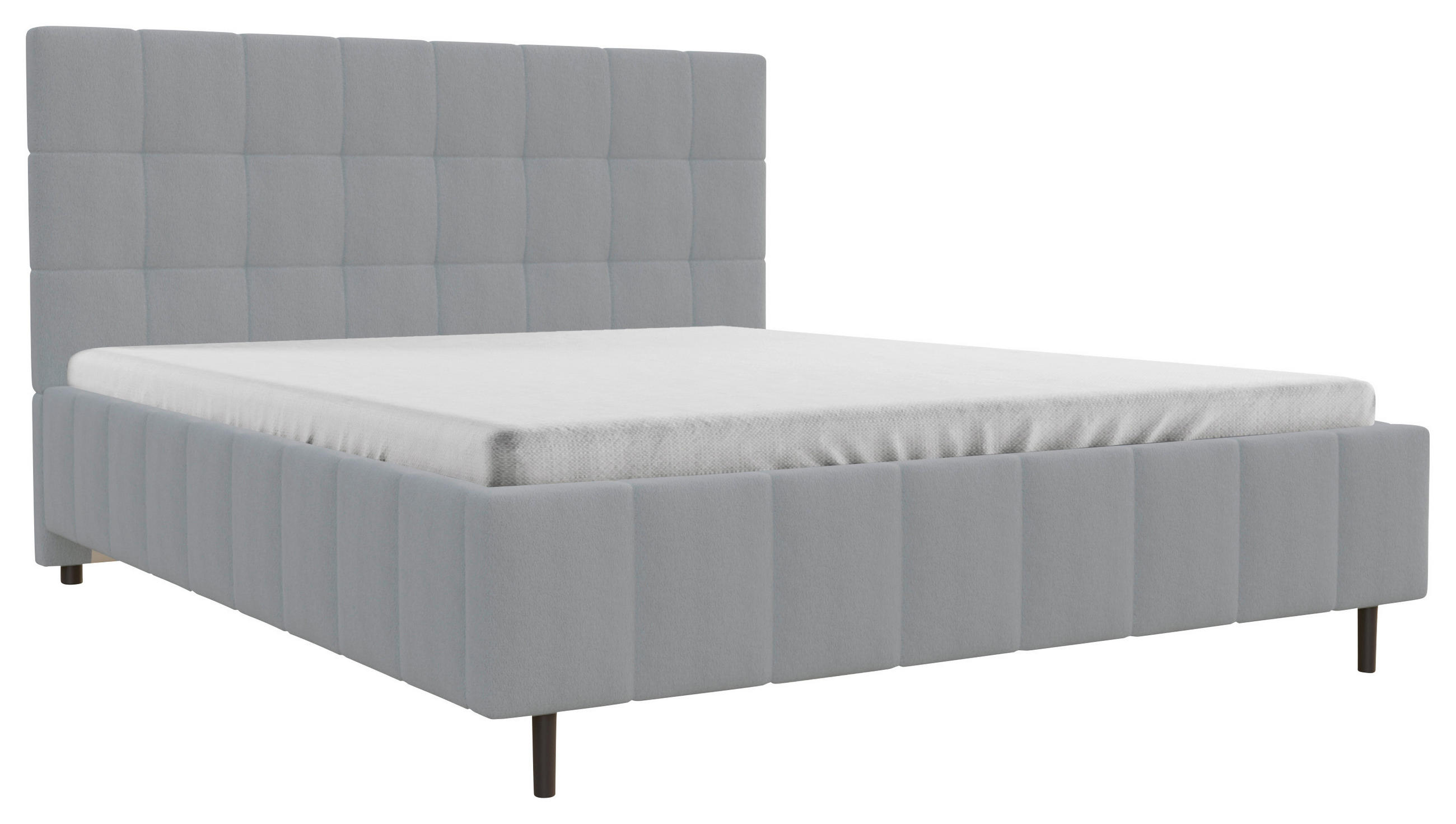 POLSTERBETT 180/200 cm  in Silberfarben  - Silberfarben/Schwarz, MODERN, Holz/Textil (180/200cm) - MID.YOU