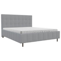 POLSTERBETT 180/200 cm  in Silberfarben  - Silberfarben/Schwarz, MODERN, Holz/Textil (180/200cm) - MID.YOU