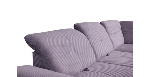 ECKSOFA in Cord Lila  - Lila/Schwarz, Design, Textil/Metall (313/242cm) - Xora