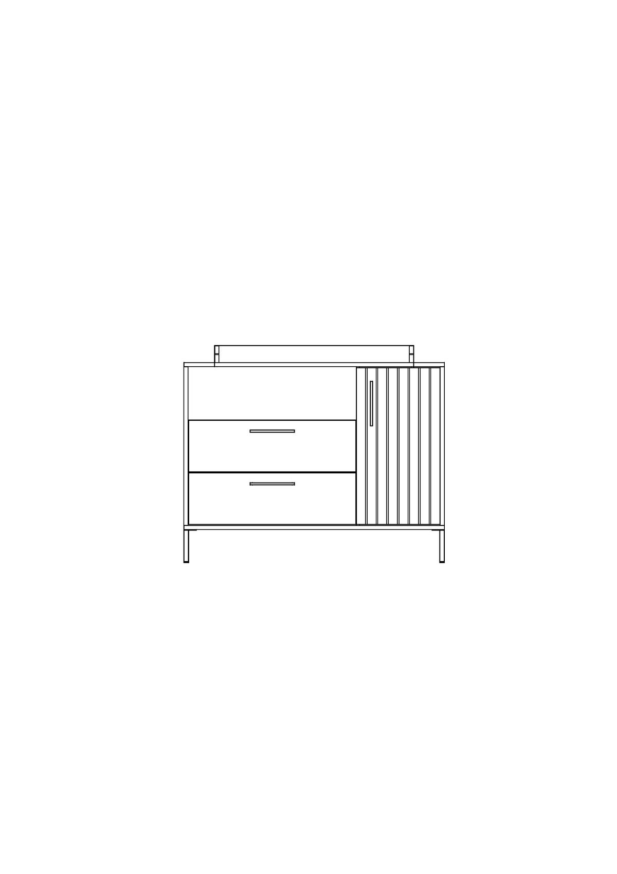 WICKELKOMMODE Line 119/91/99/45/77 cm  - Schwarz/Eiche Artisan, Trend, Holzwerkstoff/Metall (119/91/99/45/77cm) - Jimmylee