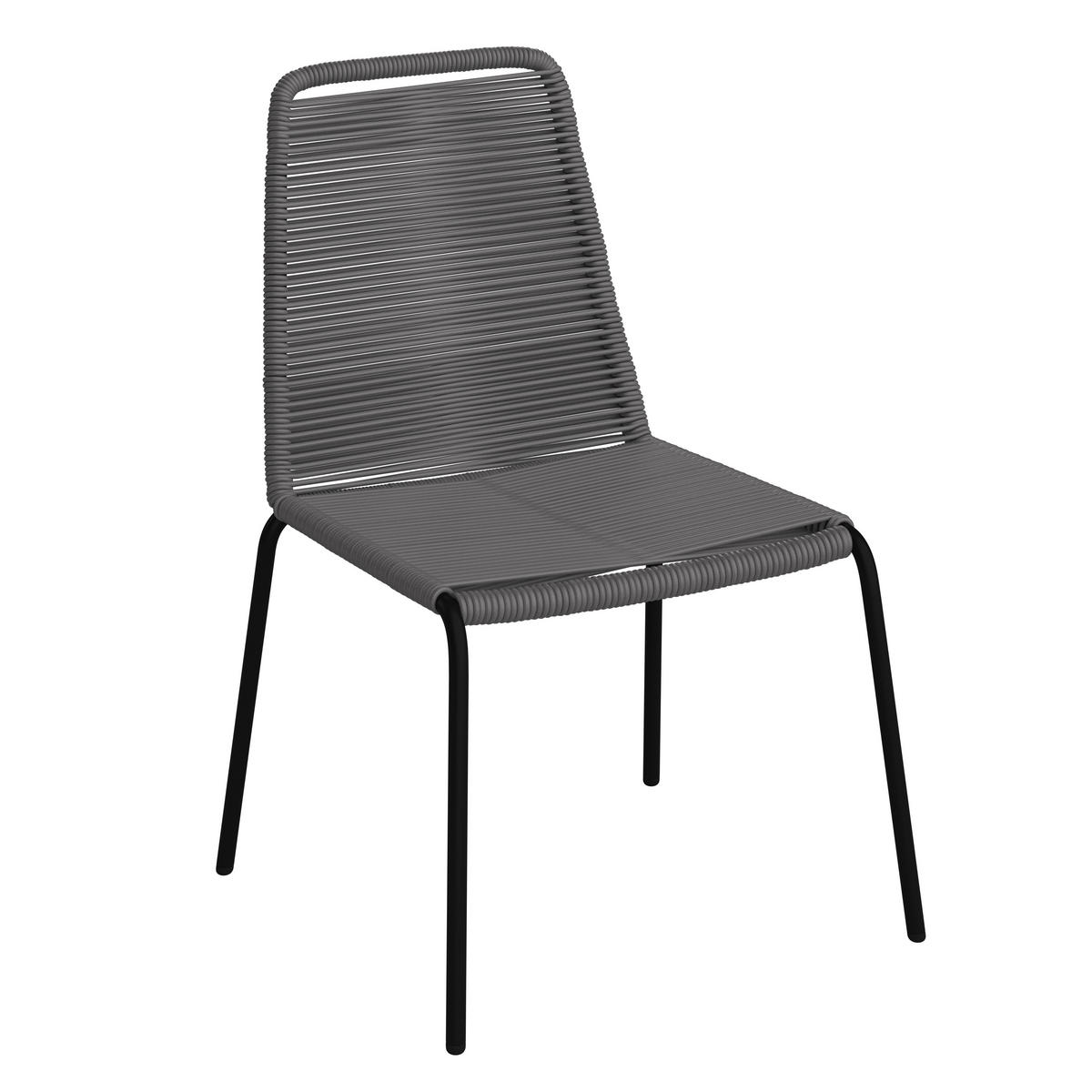 GARTENSTUHL Metall, Kunststoff Grau  - Schwarz/Grau, Lifestyle, Kunststoff/Metall (61/84,5/57,5cm) - Ambia Garden