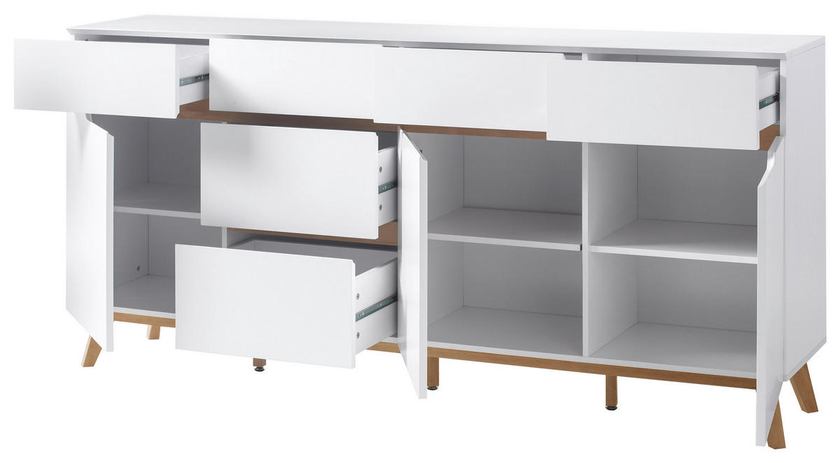 SIDEBOARD 193/95/40 cm  - Eichefarben/Weiß, Design, Holz/Holzwerkstoff (193/95/40cm)
