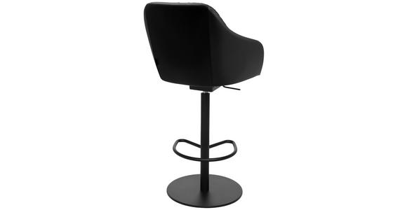 BARHOCKER in Metall, Leder Schwarz - Schwarz, Design, Leder/Metall (59/109,5-120/61cm) - Johann Jakob