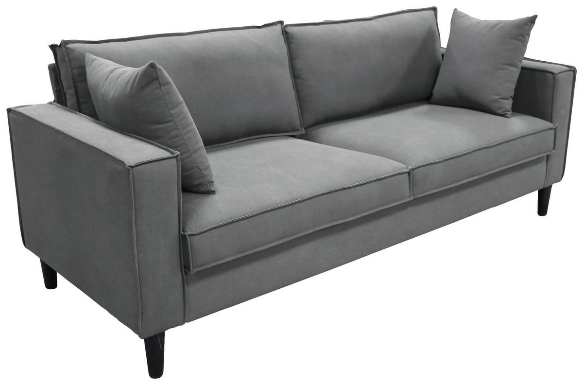 TROSJED tekstil  svijetlo siva    - svijetlo siva/crna, Basics, tekstil/drvo (198,5/84/83cm) - P & B