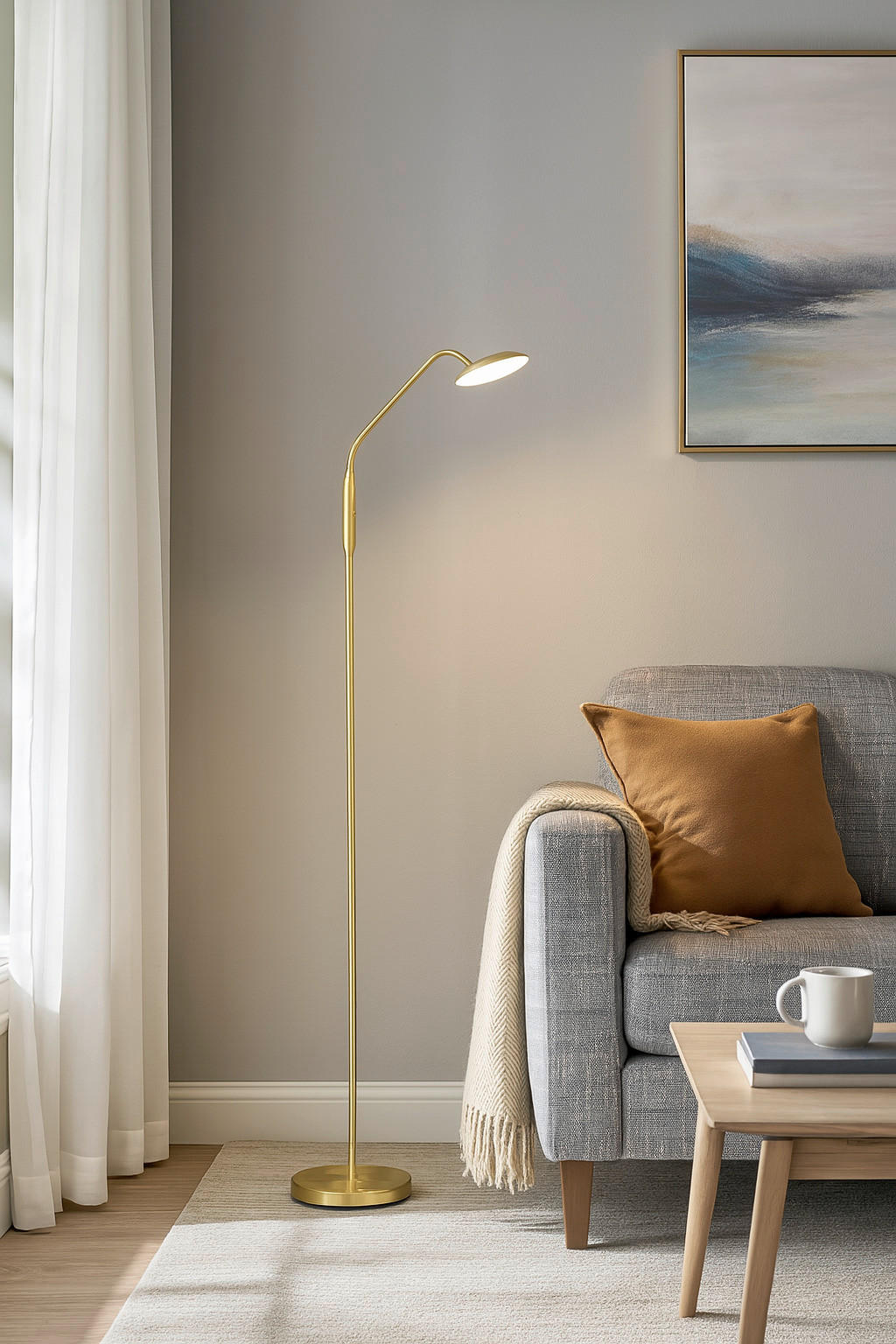 LED-STEHLEUCHTE Tallri  23 cm  - Messingfarben, Design, Metall (23cm) - Fischer & Honsel