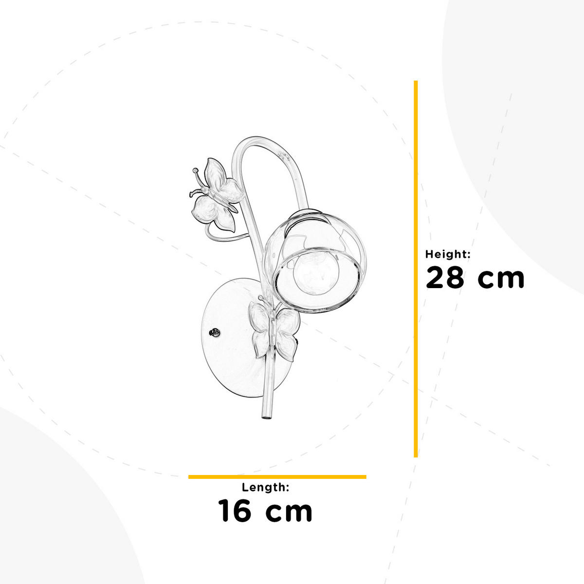 DĚTSKÉ NÁSTĚNNÉ SVÍTIDLO, 16/20/28 cm - bílá/pink, Basics, kov/sklo (16/20/28cm)