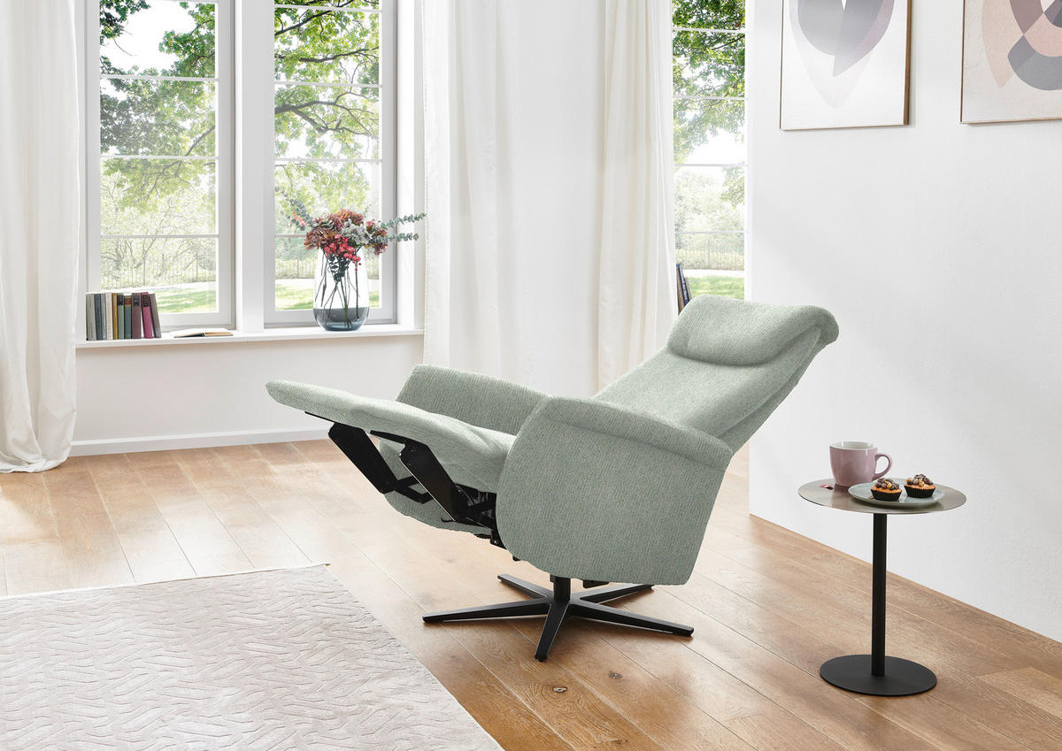RELAXSESSEL in Textil Platinfarben  - Platinfarben/Schwarz, Design, Textil/Metall (77/115/89cm) - Pure Home Comfort