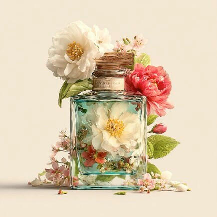 Euroart Glasbild Floral Perfume II Mehrfarbig 20x20x1.4 cm