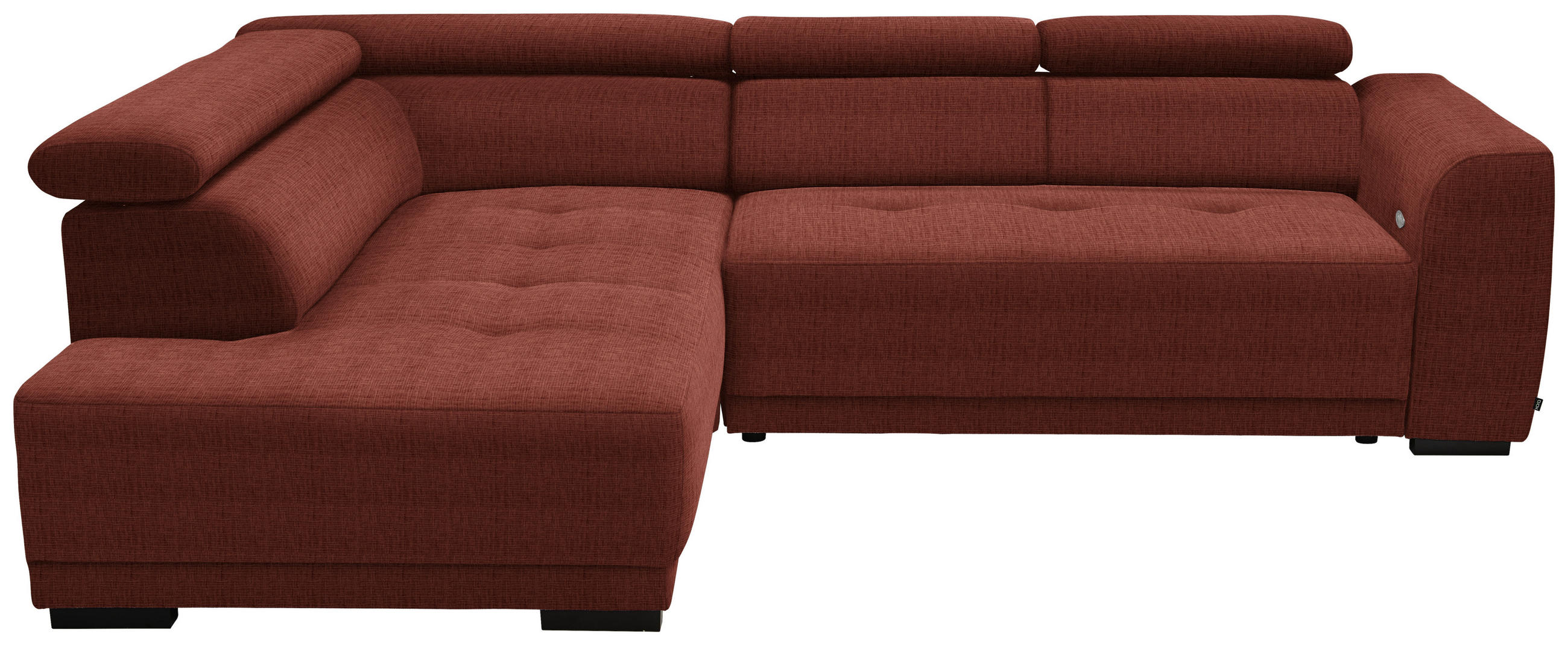 ECKSOFA in Chenille Rostfarben  205/284 cm  - Rostfarben/Schwarz, Design, Kunststoff/Textil (205/284cm) - Xora