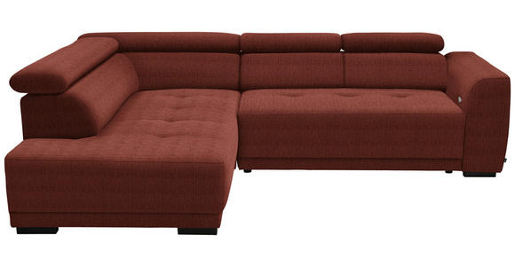 ECKSOFA in Chenille Rostfarben 205/284 cm - Rostfarben/Schwarz, Design, Kunststoff/Textil (205/284cm) - Xora