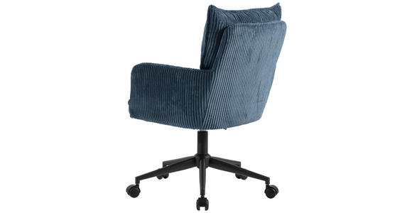 DREHSTUHL Webstoff Blau, Schwarz  - Blau/Schwarz, Design, Kunststoff/Textil (58/84,5-92/64cm) - Carryhome