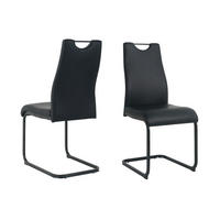 STUHL-SET 2 Stück  in Lederlook  - Schwarz, Design, Kunststoff/Textil (42/98/56cm) - Livetastic