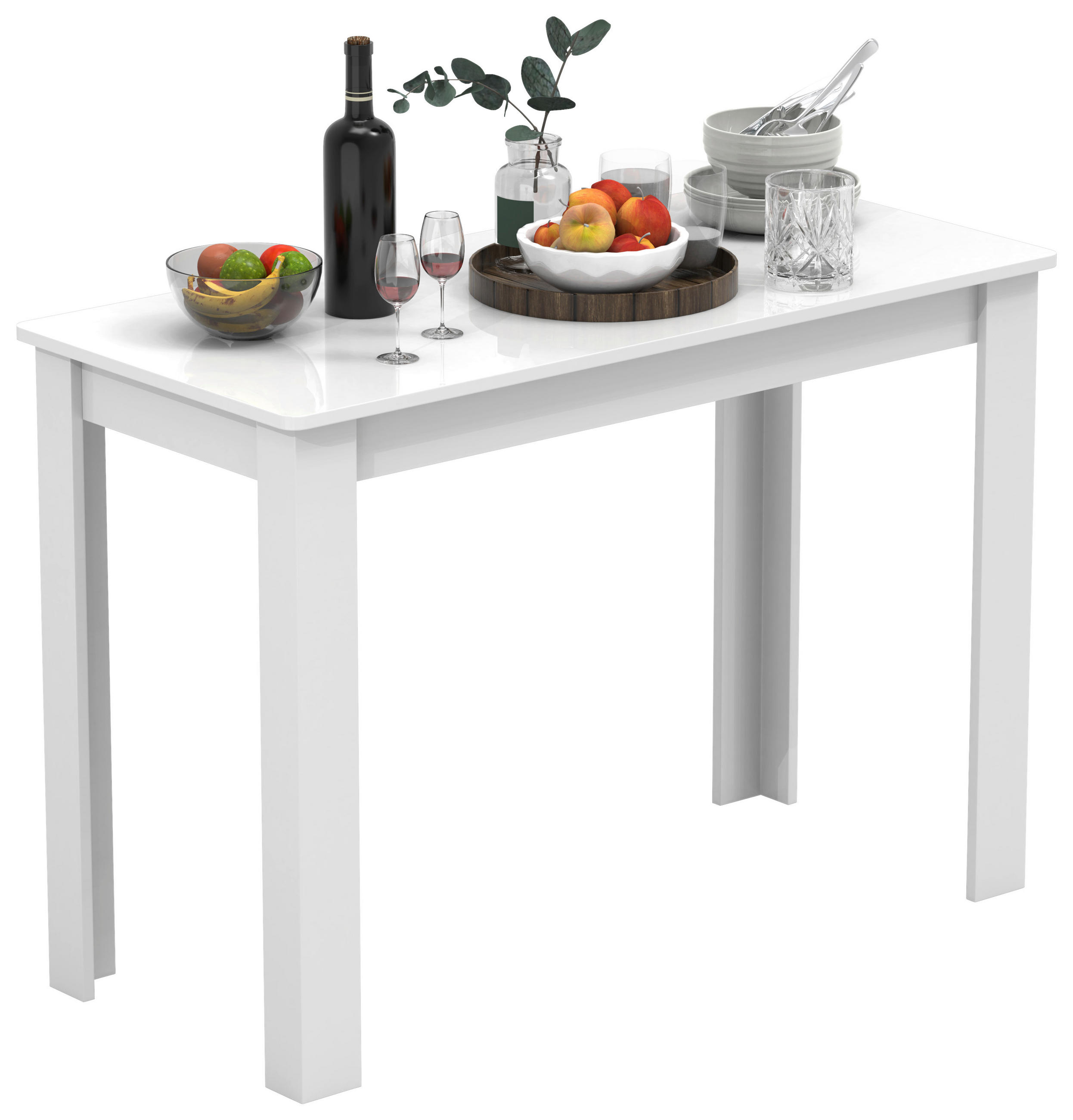 ESSTISCH rechteckig Weiß  - Weiß, MODERN, Holzwerkstoff (110/50/76cm) - MID.YOU