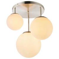 DECKENLEUCHTE  47/44 cm    - Weiss/Nickelfarben, Basics, Glas/Metall (47/44cm) - Globo