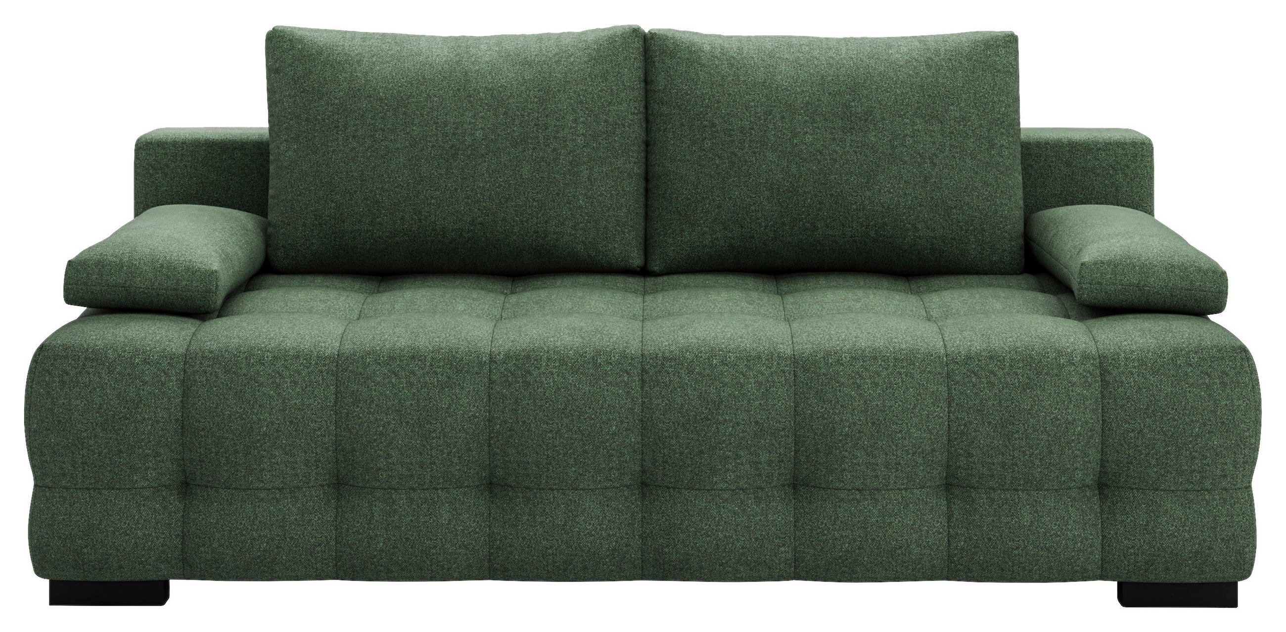 SCHLAFSOFA Jensen  mit Stoffauswahl, Schlafen auf Sitzhöhe, Rücken echt Struktur Grün  - Schwarz/Grün, KONVENTIONELL, Kunststoff/Textil (209/96/100cm) - Stylife