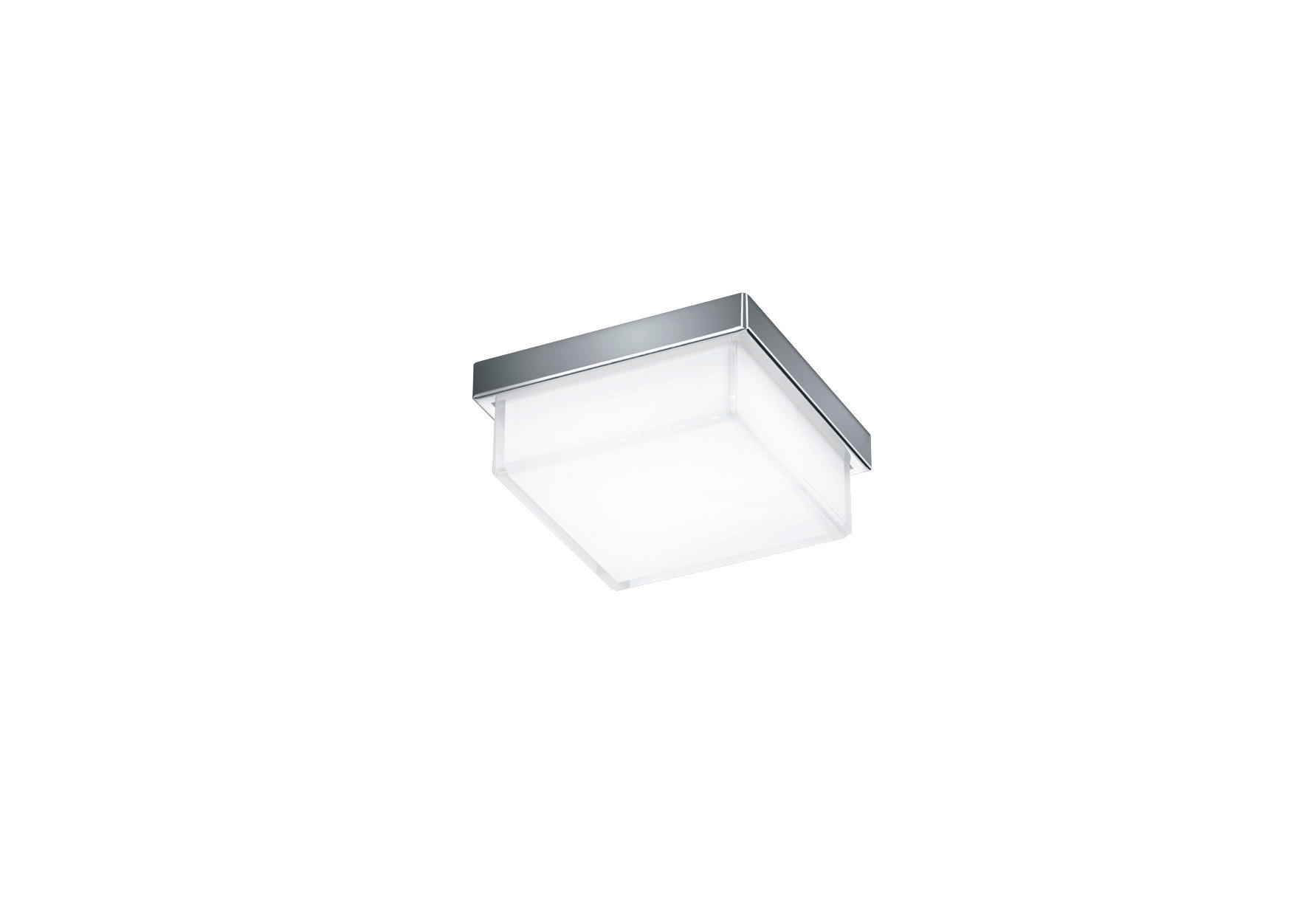 LED-DECKENLEUCHTE Cosi 11/11/5 cm   - Chromfarben, Design, Glas/Metall (11/11/5cm) - Helestra