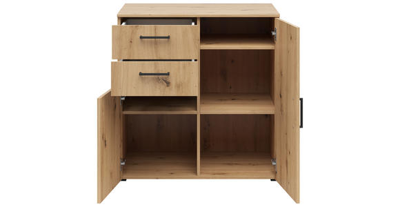 KOMMODE in 80/83/52 cm - Anthrazit/Schwarz, MODERN, Holzwerkstoff/Kunststoff (80/83/52cm) - Carryhome