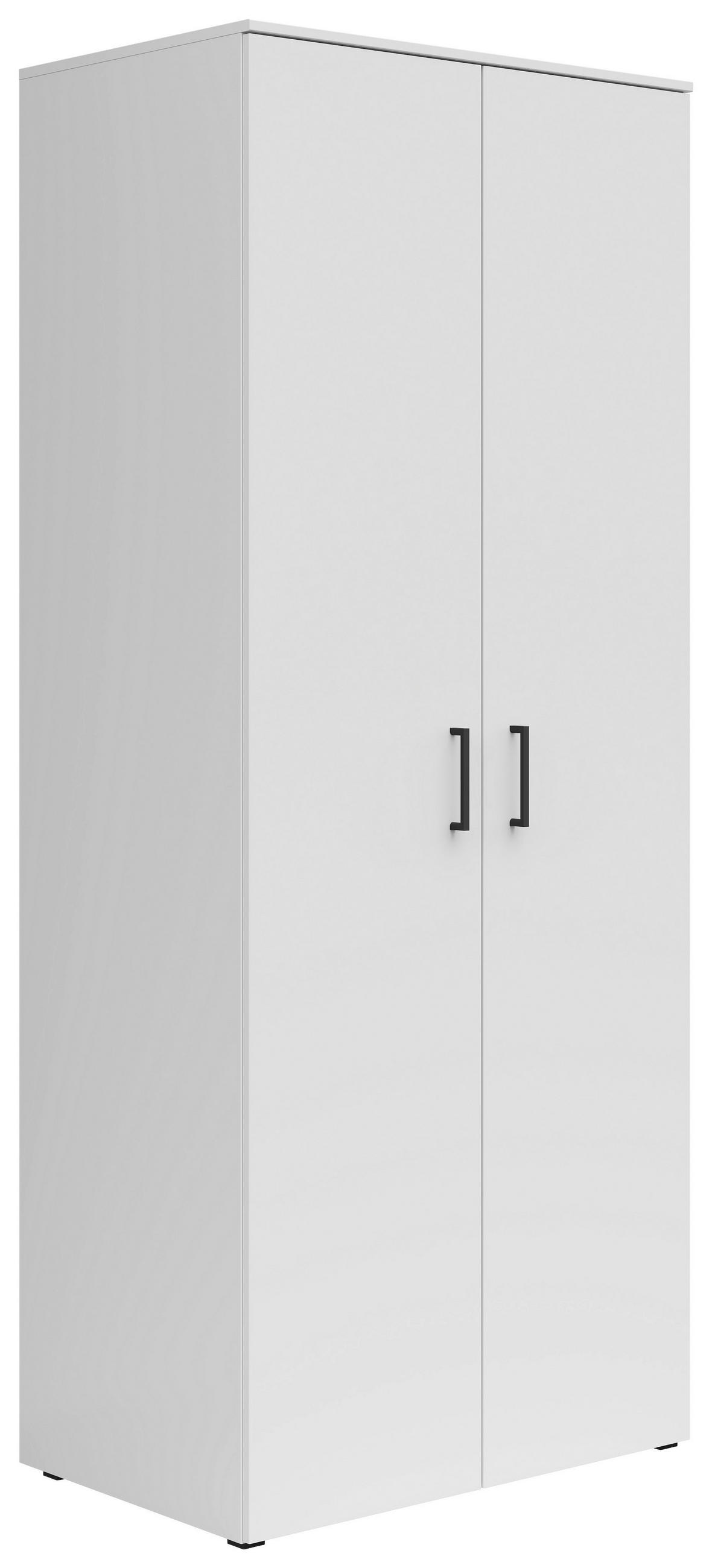 MEHRZWECKSCHRANK 80/195/52 cm  in Weiß  - Anthrazit/Schwarz, MODERN, Holzwerkstoff/Kunststoff (80/195/52cm) - Carryhome
