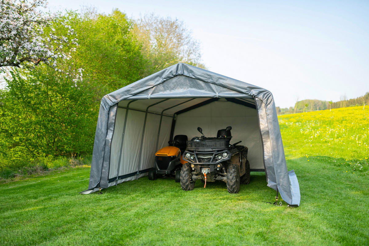 ZELTGARAGE - Grau, Basics, Kunststoff (370/260/490cm)