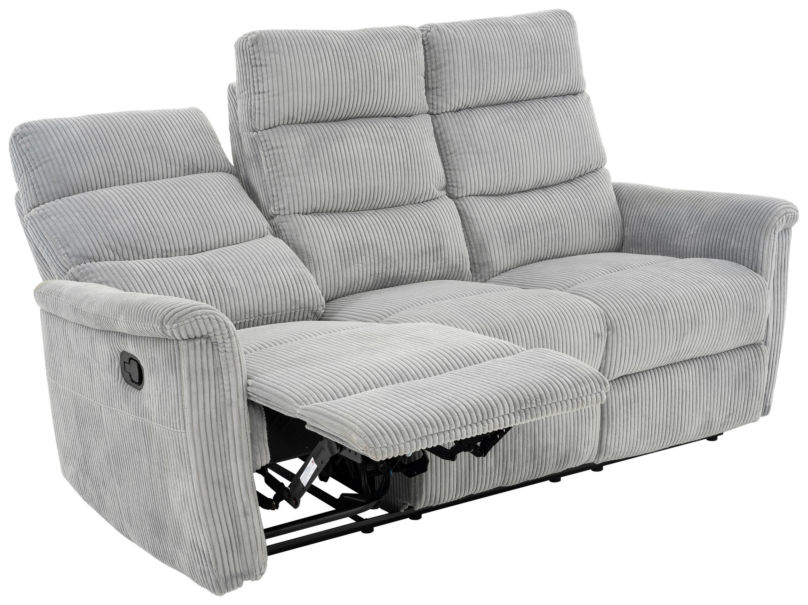 3-SITS SOFFA i manchester ljusgrå  - ljusgrå/svart, Design, metall/textil (184/108/89cm) - Livetastic