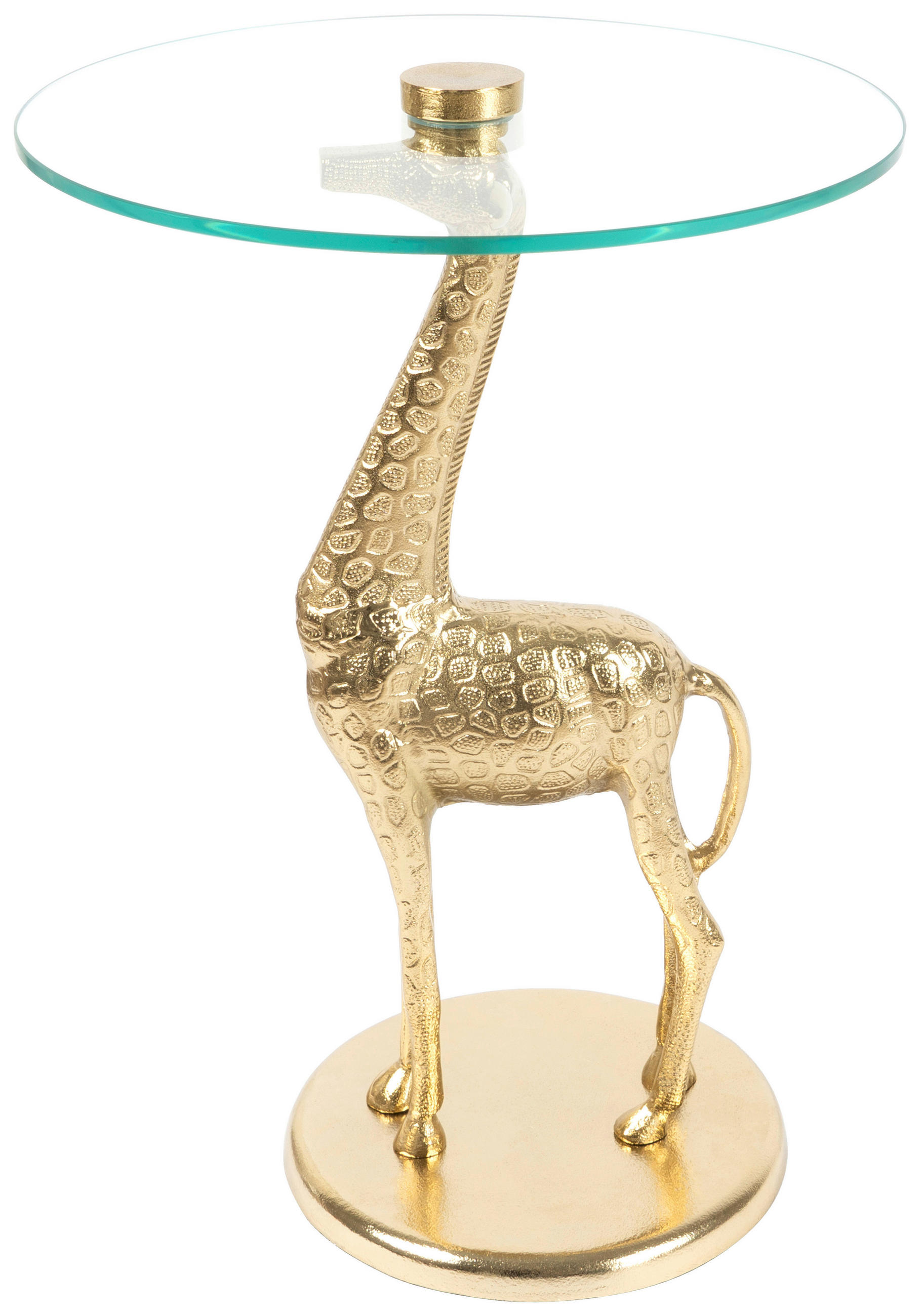 BEISTELLTISCH 40/40/58 cm Goldfarben rund  - Goldfarben, Design, Glas/Metall (40/40/58cm) - Kayoom