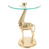 BEISTELLTISCH 40/40/58 cm Goldfarben rund  - Goldfarben, Design, Glas/Metall (40/40/58cm) - Kayoom