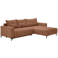 ECKSOFA  in Webstoff Dunkelorange  - Dunkelorange/Schwarz, KONVENTIONELL, Textil/Metall (292/192cm) - Carryhome