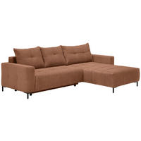 ECKSOFA Dunkelorange Webstoff  - Dunkelorange/Schwarz, KONVENTIONELL, Textil/Metall (292/192cm) - Carryhome