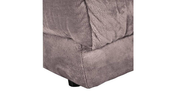 ECKSOFA Schlammfarben Plüsch  - Schlammfarben/Schwarz, KONVENTIONELL, Kunststoff/Textil (265/170cm) - Carryhome