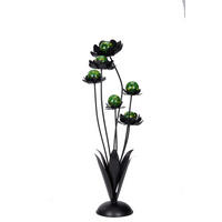 DEKORAČNÍ KVĚTINA - černá/zelená, Basics, kov/sklo (42/109/32cm) - Ambia Home