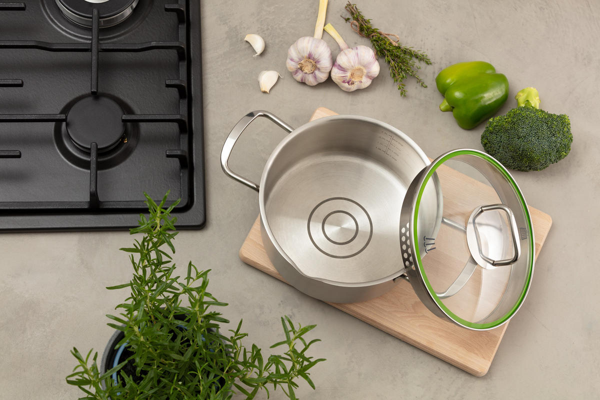 OALĂ 2,5 l  - culoare inox, Design, sticlă/metal (20cm) - Chefkoch+Fackelmann