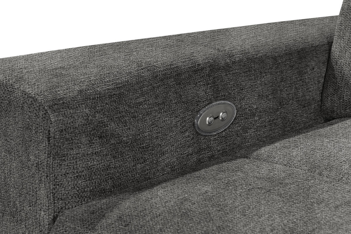 ECKSOFA SORELLA Graphitfarben Chenille Kopfteilverstellung, Sitztiefenverstellung  - Kaschmir/Graphitfarben, Design, Kunststoff/Textil (328/182cm) - MID.YOU