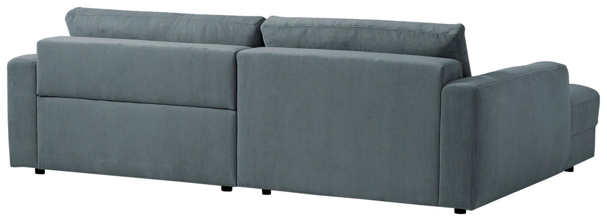 ECKSOFA in Cord Blaugrau  176/250 cm  - Blaugrau/Schwarz, MODERN, Textil (176/250cm) - Trendmanufaktur
