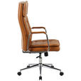 CHEFSESSEL Lederlook Chromfarben, Cognac  - Chromfarben/Cognac, KONVENTIONELL, Leder/Kunststoff (63,5/113/120,5/65,5cm) - Novel