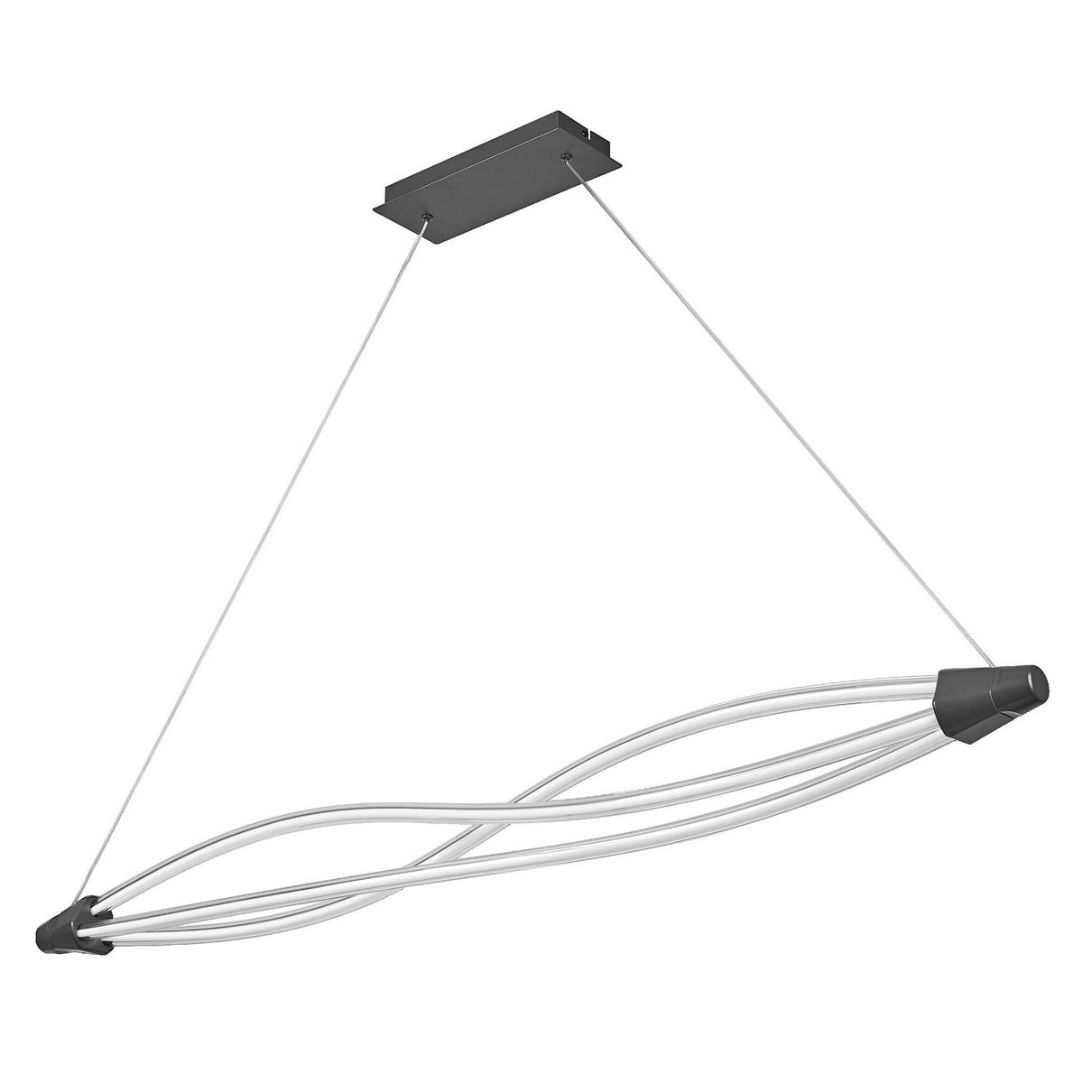 LED-HÄNGELEUCHTE 128.2/12.7/128.2 cm   - Dunkelgrau, Design, Kunststoff (128.2/12.7/128.2cm) - Osram