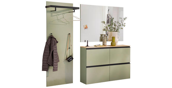 GARDEROBE 3-teilig in 200/200/30 cm - Eichefarben/Grün, Design, Holz/Holzwerkstoff (200/200/30cm) - Moderano