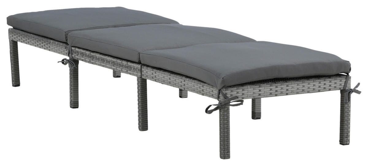 SONNENLIEGE 59/84/198 cm  - Grau, KONVENTIONELL, Kunststoff/Textil (59/84/198cm) - Gardenson