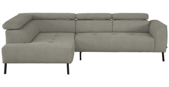 ECKSOFA in Struktur Greige 205/280 cm - Greige/Schwarz, Design, Textil/Metall (205/280cm) - Xora