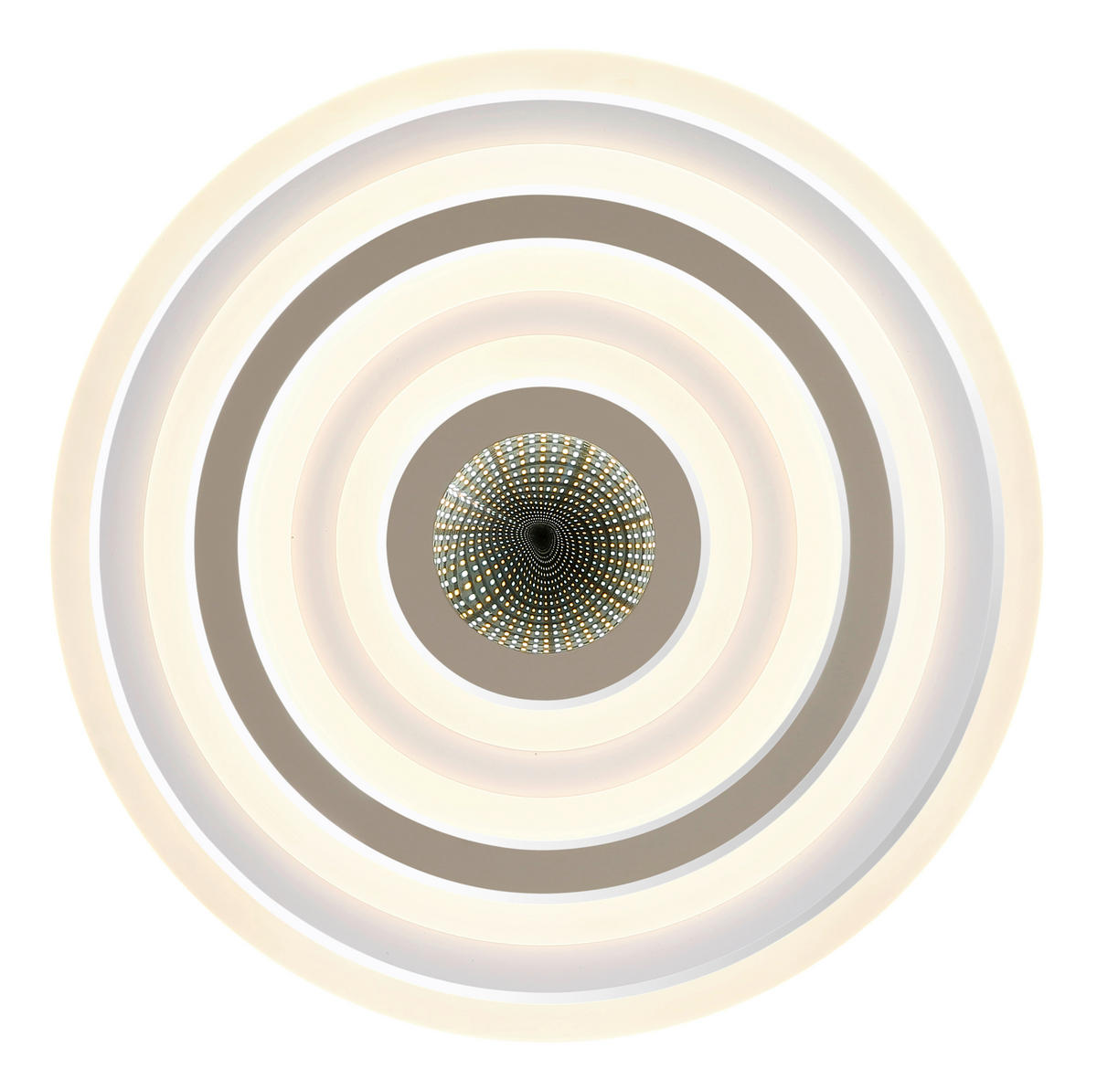 LED-DECKENLEUCHTE Jocelyn 48/5 cm  - Sandfarben/Chromfarben, Design, Kunststoff/Metall (48/5cm) - Globo