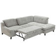 ECKSOFA in Chenille Blau, Grau  - Blau/Schwarz, KONVENTIONELL, Textil/Metall (281/200cm) - Carryhome