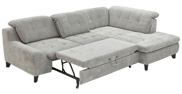 ECKSOFA inkl. Funktionen Blau, Grau Chenille  - Blau/Schwarz, KONVENTIONELL, Textil/Metall (281/200cm) - Carryhome