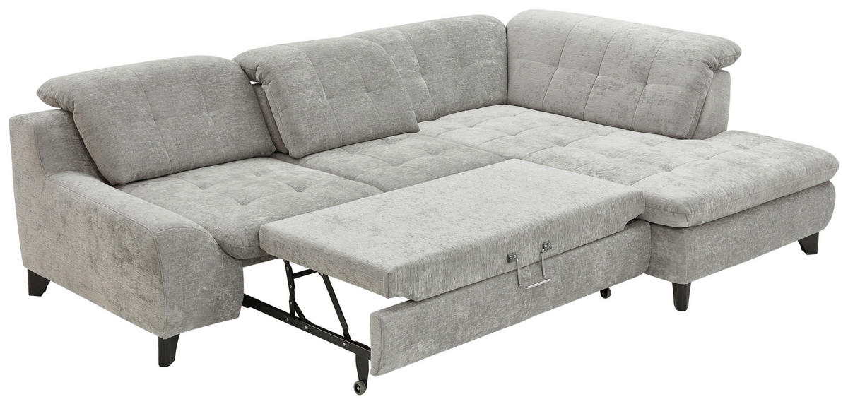 HÖRNSOFFA i chenille blå, grå  - blå/svart, Klassisk, metall/textil (281/200cm) - MID.YOU