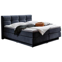 BOXSPRINGBETT 160/200 cm  in Blau  - Blau/Schwarz, KONVENTIONELL, Kunststoff/Textil (160/200cm) - Carryhome