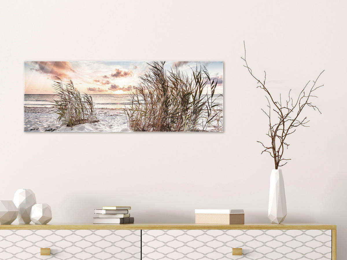GLASBILD Strand & Meer  - Multicolor, Natur, Glas (33/98/1,40cm) - Euroart